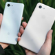 A photo of someone holding the two Pixel 3 smartphones